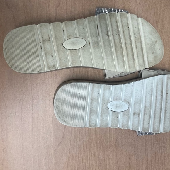 Rhinestone sandals  by Anne Klein size 7.  Beige footbed. - Picture 4 of 5